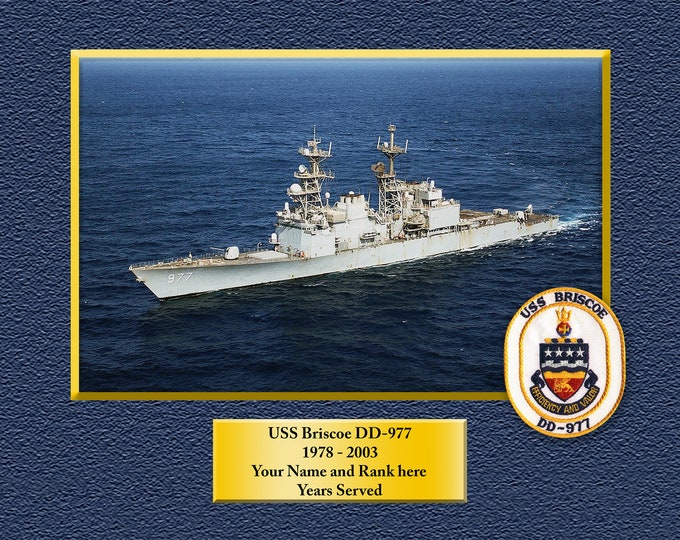 USS BRISCOE DD977 Custom Personalized 8.5 X 11 Print of US Navy Ships Unique Gift Idea for any Occasions