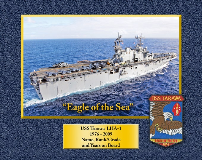 USS TARAWA LHA1 Custom Personalized 8.5 X 11 Print of US Navy Ships Unique Gift Idea for any Occasions