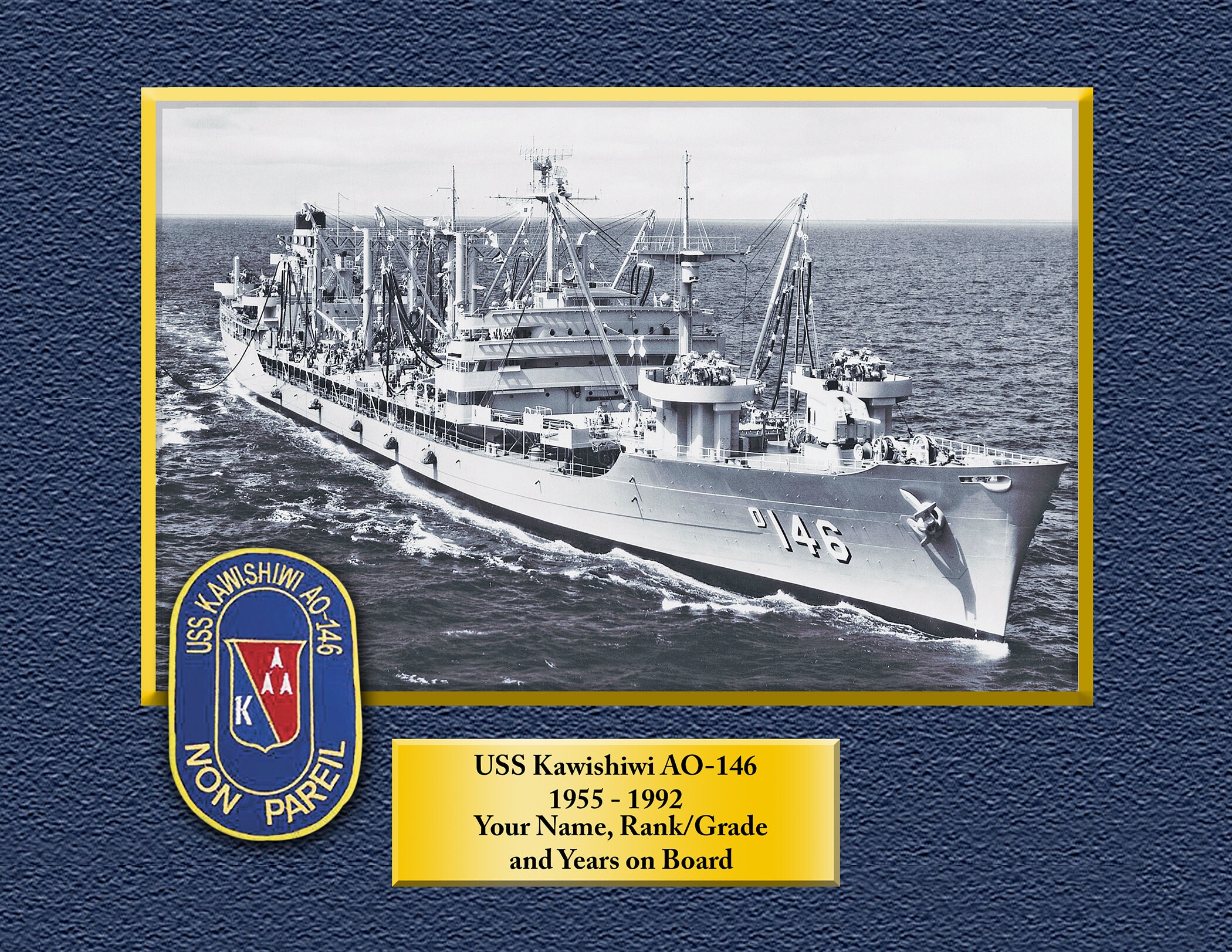 USS Kawishiwi AO-146 Custom Personalized 8.5 X 11 Print of USS Kawishiwi AO-146 Custom Personalized 8.5 X 11 Print of