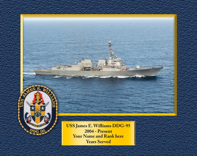 USS James E. Williams DDG 95 Custom Personalized 8.5 X 11 Print of US Navy Ships Unique Gift Idea for any Occasions