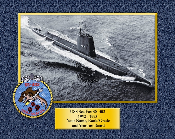 USS Sea Fox SS 402 Custom Personalized 8.5 X 11 Print of US Navy Ships Unique Gift Idea for any Occasions