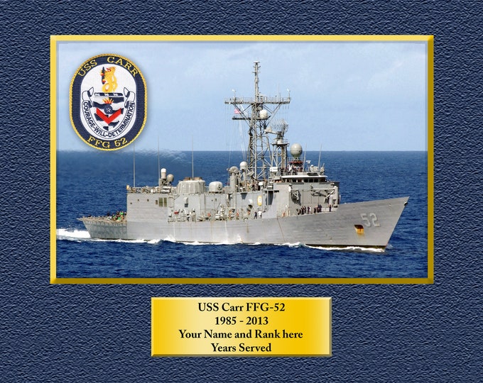 USS CARR FFG52 Custom Personalized 8.5 X 11 Print of US Navy Ships Unique Gift Idea for any Occasions