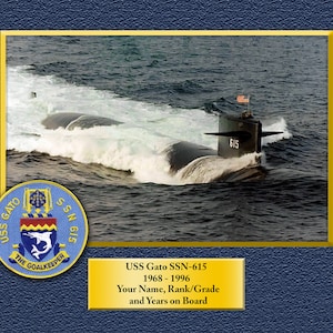 USS Gato SSN-615 Custom Personalized 8.5 X 11 Print of US Navy Ships Unique Gift Idea for any Occasions