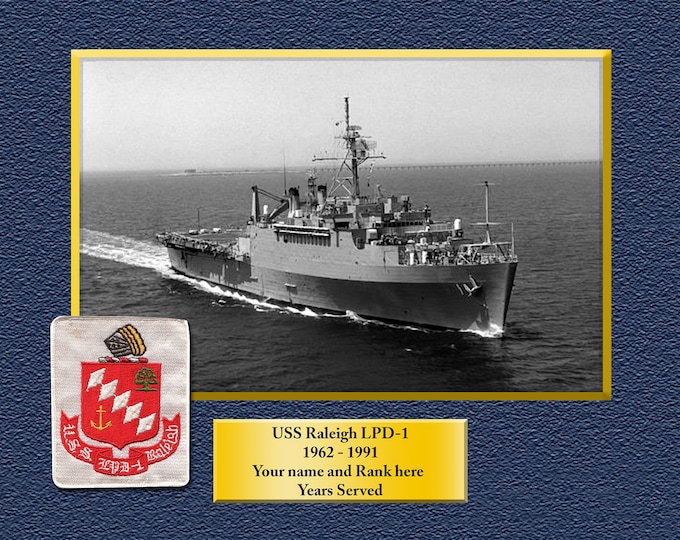 USS RALEIGH LPD1 Custom Personalized 8.5 X 11 Print of US Navy Ships Unique Gift Idea for any Occasions