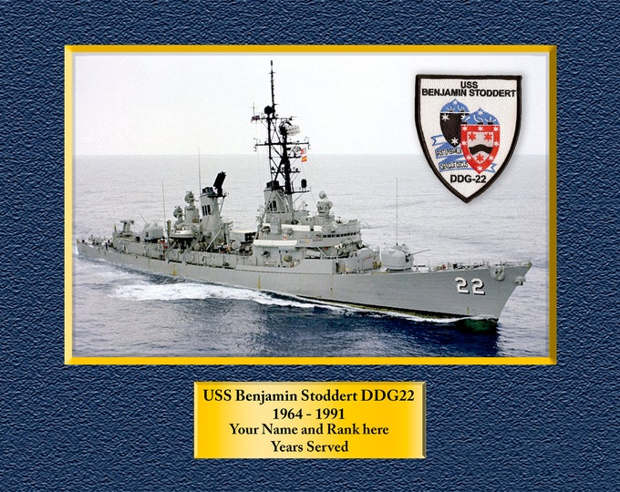 USS Benjamin Stoddert DDG22 Custom Personalized 8.5 X 11 Print of US Navy Ships Unique Gift Idea for any Occasions