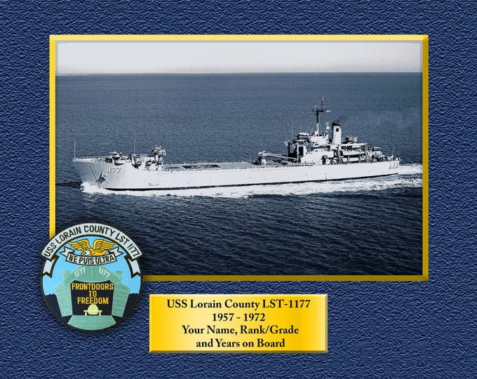 USS Lorain County LST 1177 Custom Personalized 8.5 X 11 Print of US Navy Ships Unique Gift Idea for any Occasions