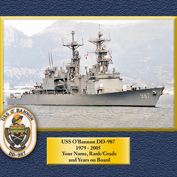 USS O'Bannon DD-987 Custom Personalized 8.5 X 11 Print of US Navy Ships Unique Gift Idea for any Occasions