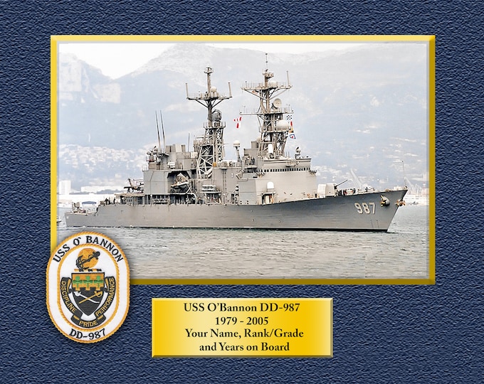 USS O'Bannon DD-987 Custom Personalized 8.5 X 11 Print of US Navy Ships Unique Gift Idea for any Occasions