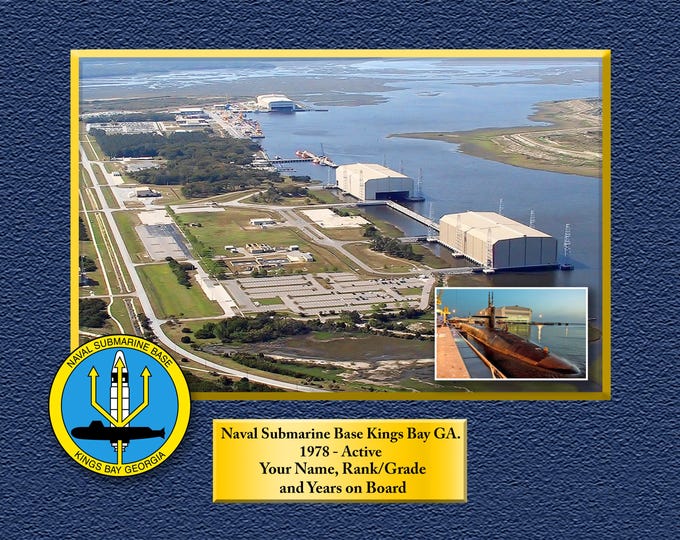 Naval Submarine Base NAB Kings Bay GA Custom Personalized 8.5 X 11 Print of US Navy Ships Unique Gift Idea for any Occasions