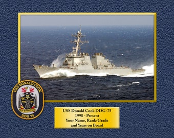 USS Donald Cook DDG75 Custom Personalized 8.5 X 11 Print of US Navy Ships Unique Gift Idea for any Occasions