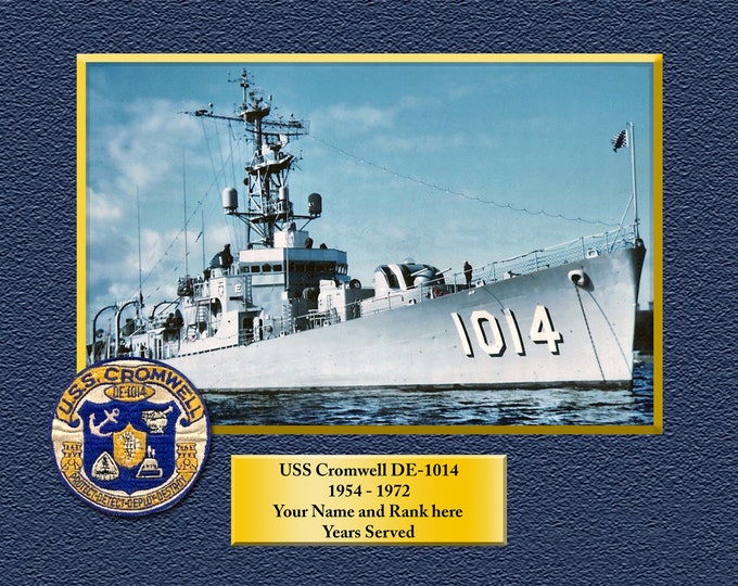 USS CROMWELL DE1014 Custom Personalized 8.5 X 11 Print of US Navy Ships Unique Gift Idea for any Occasions