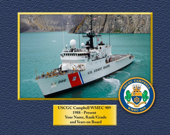 USCGC Campbell WMEC 909 Custom Personalized 8.5 X 11 Print of US Navy Ships Unique Gift Idea for any Occasions