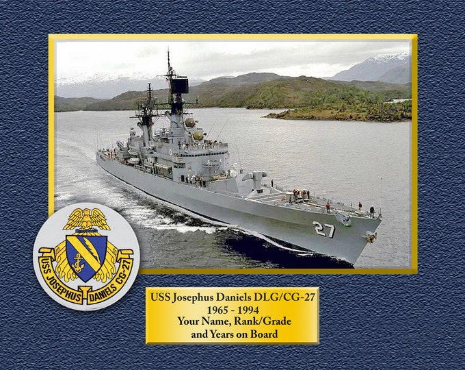 USS Josephus Daniels DLG/cG-27 Custom Personalized 8.5 X 11 Print of US Navy Ships Unique Gift Idea for any Occasions