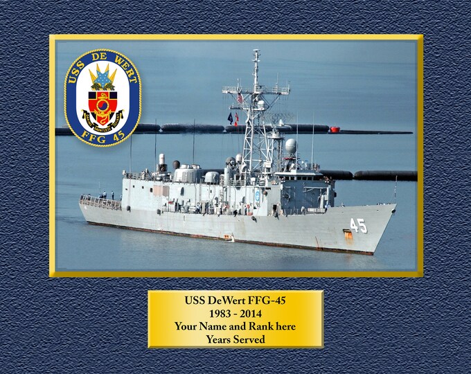 USS DeWert FFG-45 Custom Personalized 8.5 X 11 Print of US Navy Ships Unique Gift Idea for any Occasions