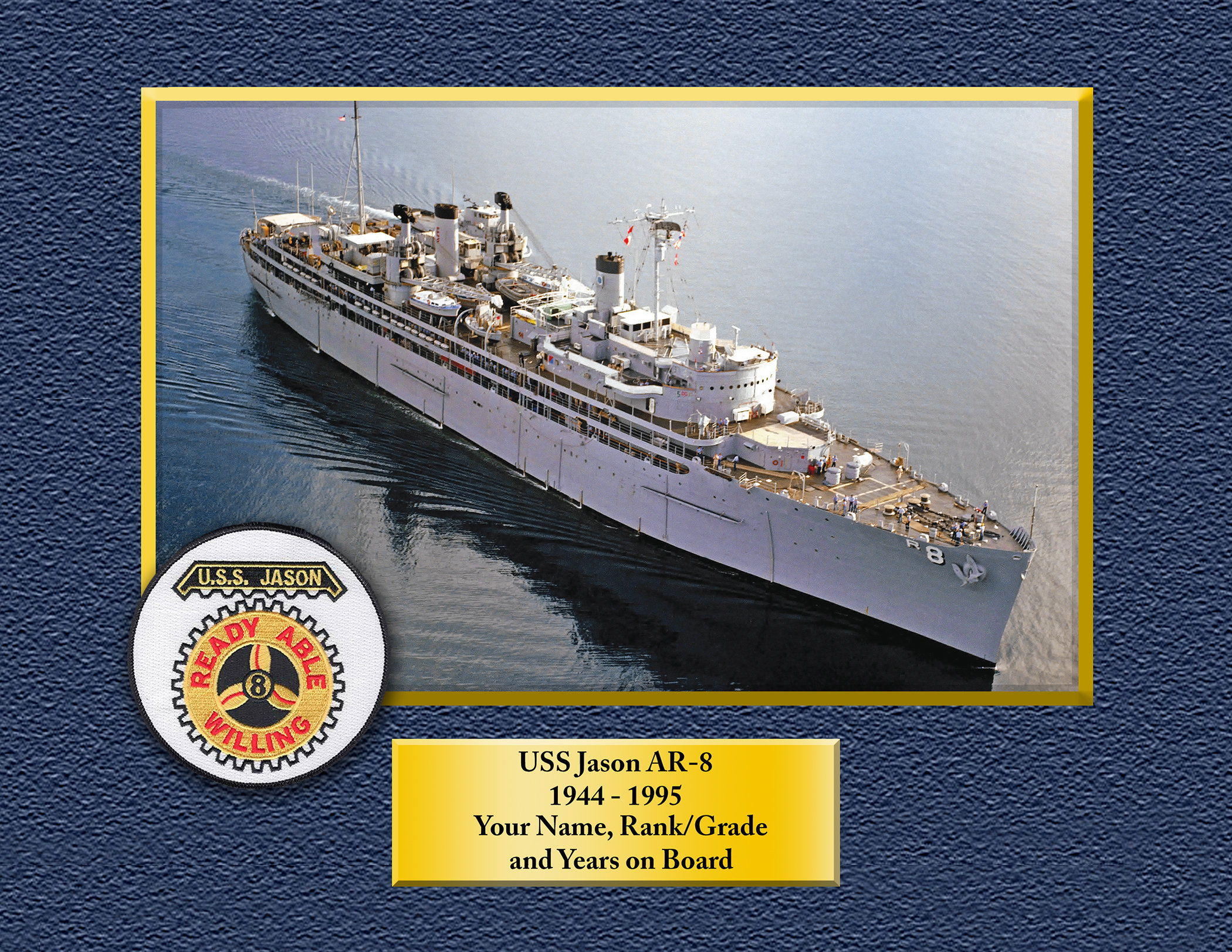 USS Jason AR-8 Custom Personalized 8.5 X 11 Print of US Navy USS Jason AR-8 Custom Personalized 8.5 X 11 Print of US Navy
