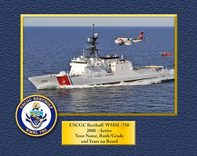 USCGC BERTHOLF wMSL-750 Custom Personalized 8.5 X 11 Print of US Navy Ships Unique Gift Idea for any Occasions