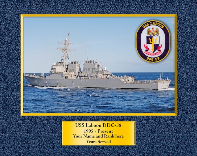USS Laboon DDG-58 Custom Personalized 8.5 X 11 Print of US Navy Ships Unique Gift Idea for any Occasions
