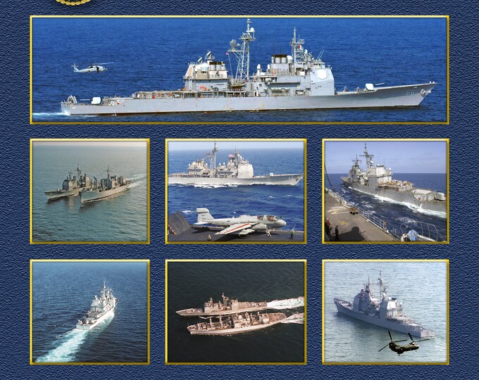 USS Hue City CG-66 Custom Personalized 11X14 or 16 X 20 Print on Pro. Paper or Canvas US Navy Ships Unique Gift Idea for any Occasions