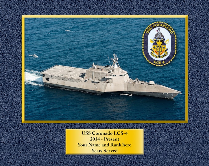 USS Coronado LCS-4 Custom Personalized 8.5 X 11 Print of US Navy Ships Unique Gift Idea for any Occasions