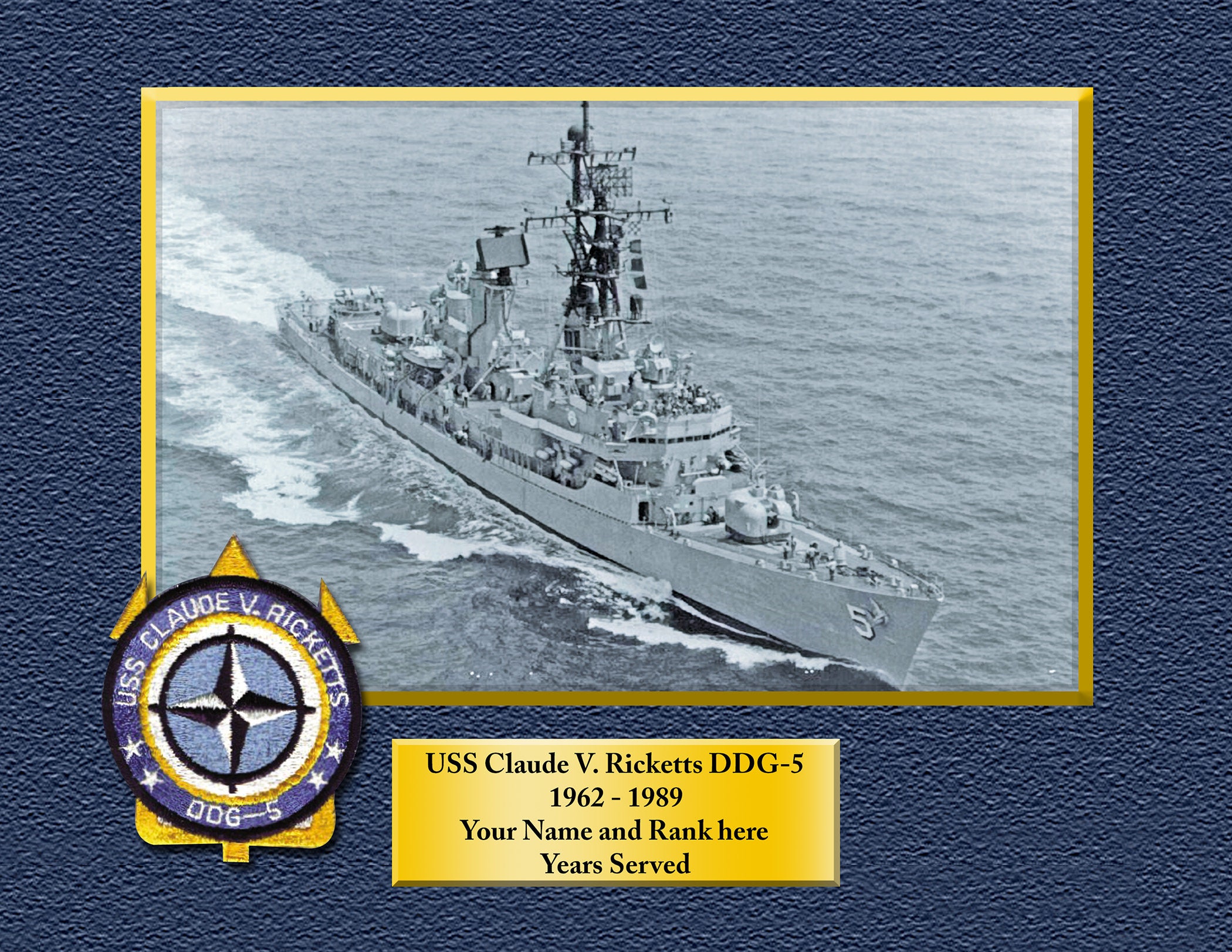 USS CHICAGO CG11 Custom Personalized Print of US Navy Ships Gift Idea 