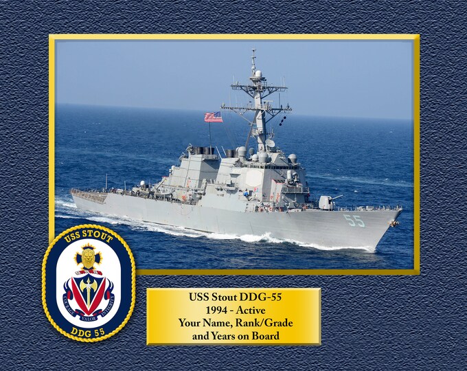 USS Stout DDG 55 Custom Personalized 8.5 X 11 Print of US Navy Ships Unique Gift Idea for any Occasions