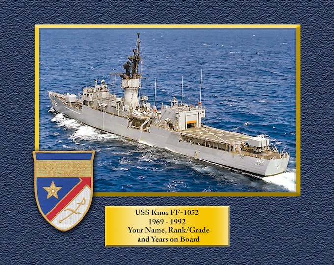 USS Knox FF-1052 Custom Personalized 8.5 X 11 Print of US Navy Ships Unique Gift Idea for any Occasions