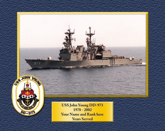 USS John Young DD973 Custom Personalized 8.5 X 11 Print of US Navy Ships Unique Gift Idea for any Occasions
