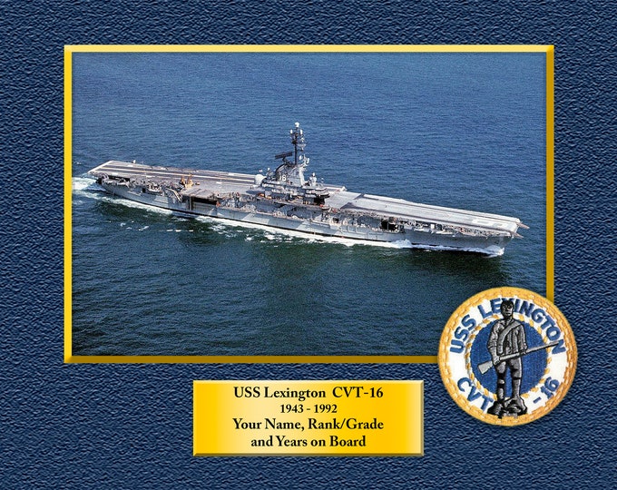 USS Lexington CVT-16 Custom Personalized 8.5 X 11 Print of US Navy Ships Unique Gift Idea for any Occasions