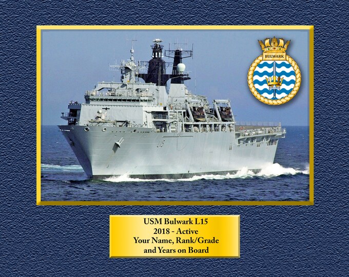 USM Bulwark L16 Custom Personalized 8.5 X 11 Royal Navy Unique Gift Idea for any Occasions