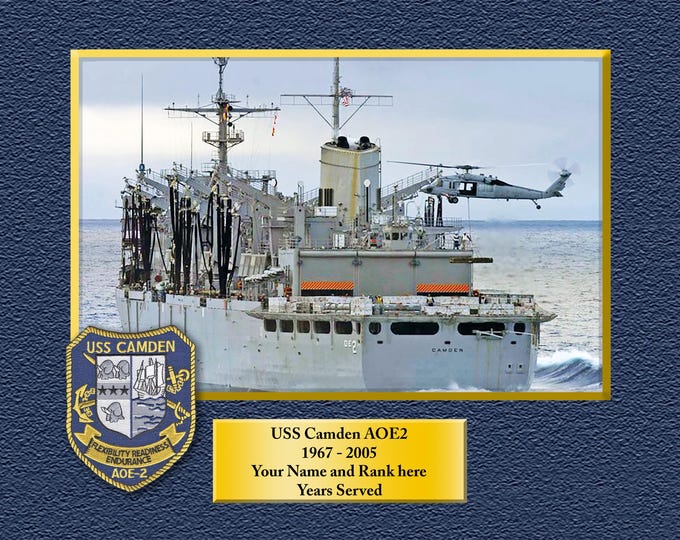 USS Camden AOE2 Custom Personalized 8.5 X 11 Print of US Navy Ships Unique Gift Idea for any Occasions