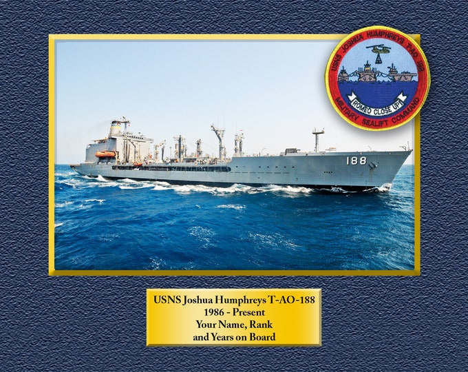 USNS Joshua Humphreys T-AO-188 Custom Personalized 8.5 X 11 Print of US Navy Ships Unique Gift Idea for any Occasions