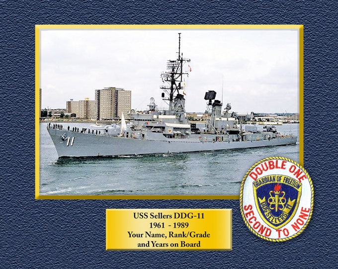USS SELLERS DDG11 Custom Personalized 8.5 X 11 Print of US Navy Ships Unique Gift Idea for any Occasions