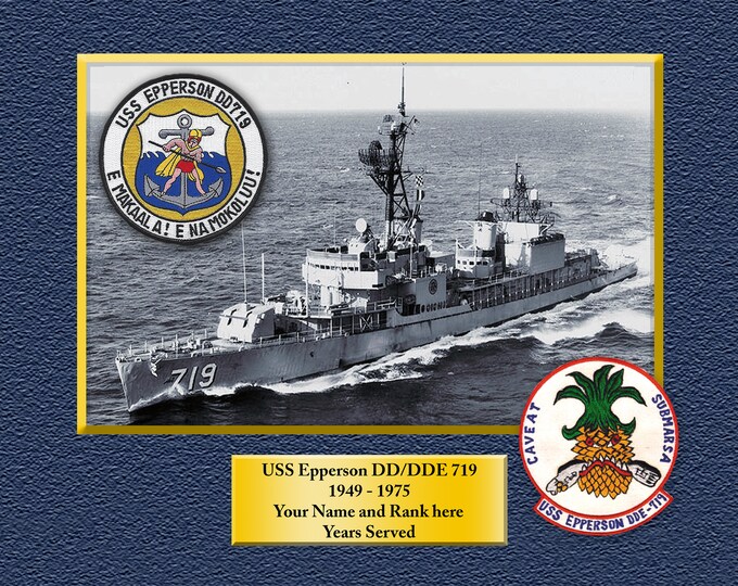 USS EPPERSON dd/dde719  Custom Personalized 8.5 X 11 Print of US Navy Ships Unique Gift Idea for any Occasions