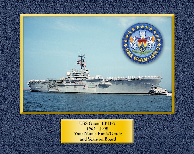 USS Guam LPH-9 Custom Personalized 8.5 X 11 Print of US Navy Ships Unique Gift Idea for any Occasions