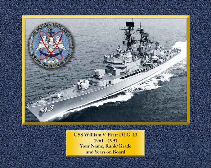 USS William V. Pratt DLG13 Custom Personalized 8.5 X 11 Print of US Navy Ships Unique Gift Idea for any Occasions