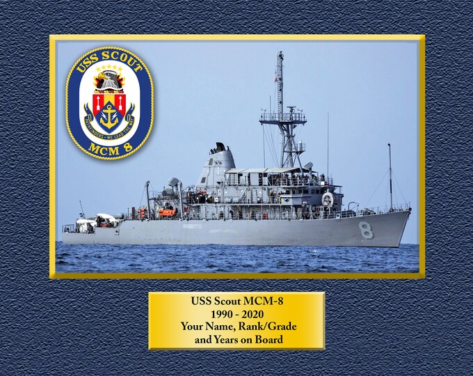 USS Scout MCM-8 Custom Personalized 8.5 X 11 Print of US Navy Ships Unique Gift Idea for any Occasions