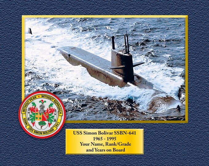 USS Simon Bolivar SSBN-641 Custom Personalized 8.5 X 11 Print of US Navy Ships Unique Gift Idea for any Occasions