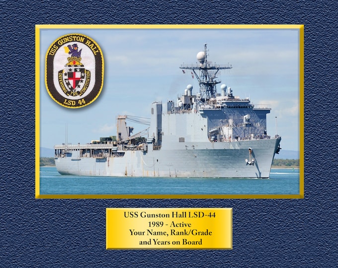 USS Gunston Hall LSD-44 Custom Personalized 8.5 X 11 Print of US Navy Ships Unique Gift Idea for any Occasions
