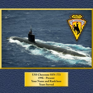 USS Cheyenne SSN-773 Custom Personalized 8.5 X 11 Print of US Navy Ships Unique Gift Idea for any Occasions