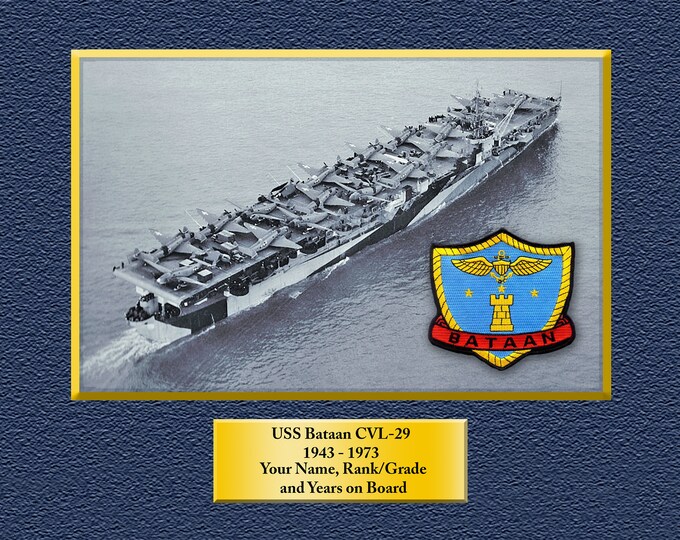 USS Bataan CVL-29 Custom Personalized 8.5 X 11 Print of US Navy Ships Unique Gift Idea for any Occasions