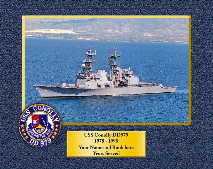 USS Conolly DD-979 Custom Personalized 8.5 X 11 Print of US Navy Ships Unique Gift Idea for any Occasions