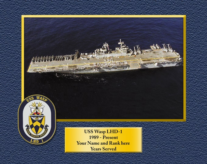 USS WASP LHD1 Custom Personalized 8.5 X 11 Print of US Navy Ships Unique Gift Idea for any Occasions
