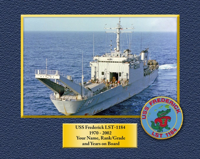 USS Frederick LST-1184 Custom Personalized 8.5 X 11 Print of US Navy Ships Unique Gift Idea for any Occasions