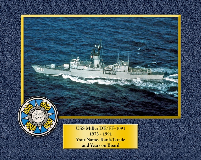 USS Miller DE/FF1091 Custom Personalized 8.5 X 11 Print of US Navy Ships Unique Gift Idea for any Occasions