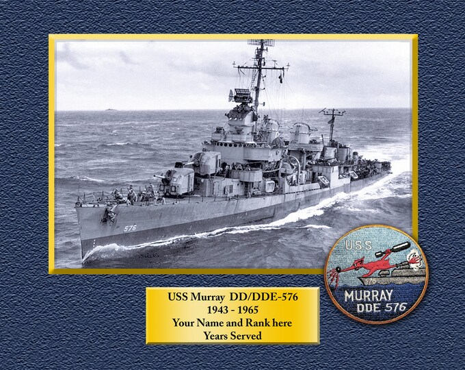 USS MURRAY DD576 Custom Personalized 8.5 X 11 Print of US Navy Ships Unique Gift Idea for any Occasions