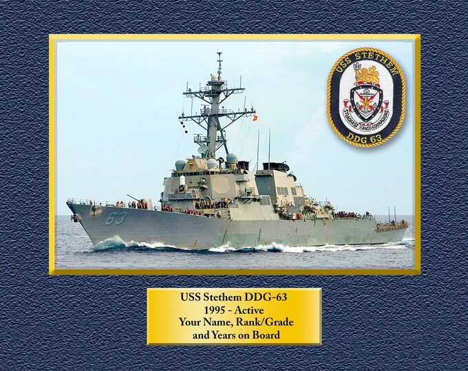 USS Stethem DDG-63 8.5 X 11 Print of US Navy Ships Unique Gift Idea for any Occasions