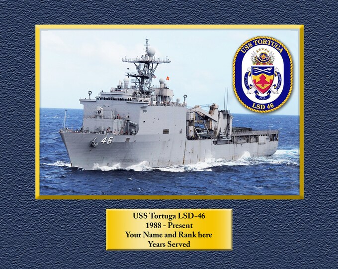 USS TORTUGA LSD46 Custom Personalized 8.5 X 11 Print of US Navy Ships Unique Gift Idea for any Occasions