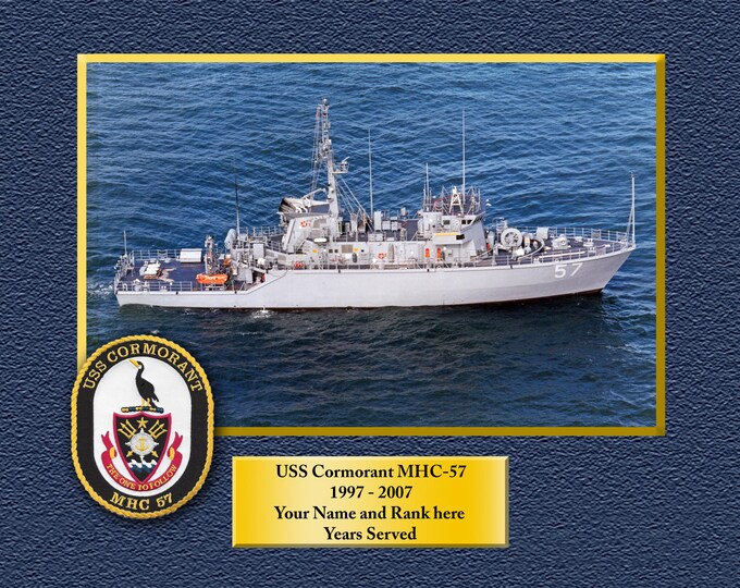 USS Cormorant MHC 57 Custom Personalized 8.5 X 11 Print of US Navy Ships Unique Gift Idea for any Occasions