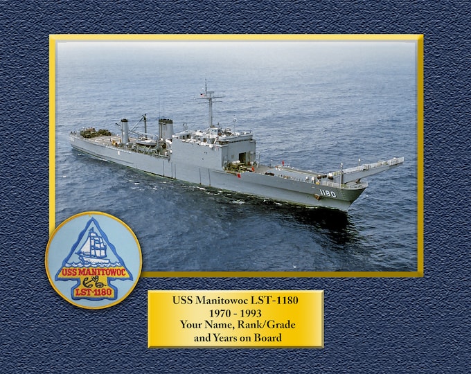 USS Manitowoc LST-1180 Custom Personalized 8.5 X 11 Print of US Navy Ships Unique Gift Idea for any Occasions