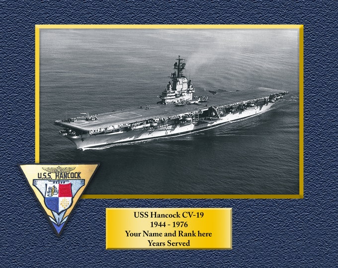 USS HANCOCK CV19 Custom Personalized 8.5 X 11 Print of US Navy Ships Unique Gift Idea for any Occasions